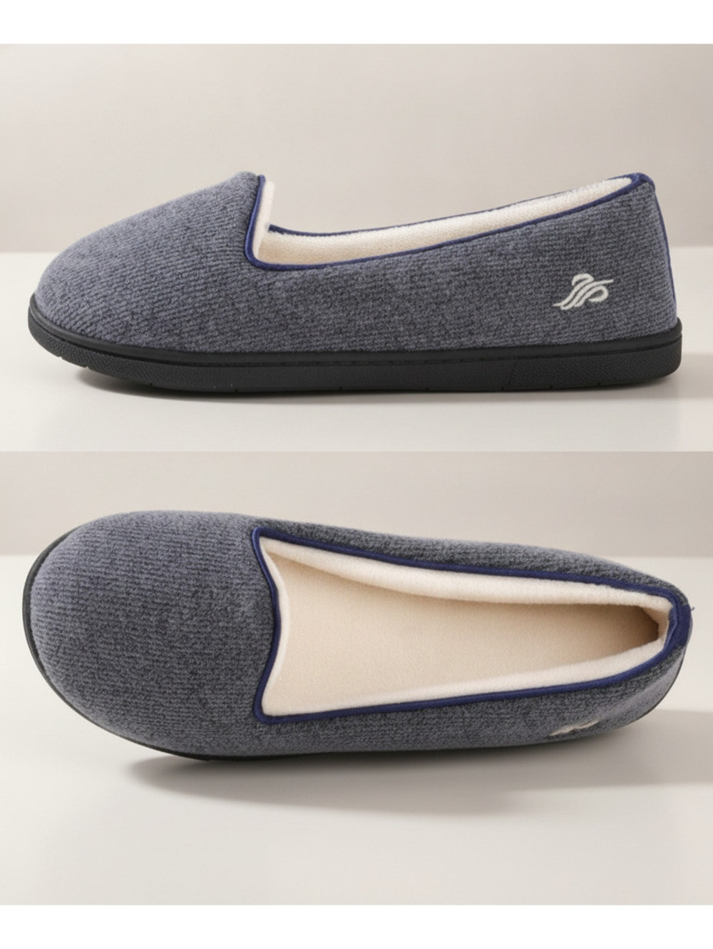 Wishcotton Women's Non-Slip Blue House Slippers with Memory Foam Size 11